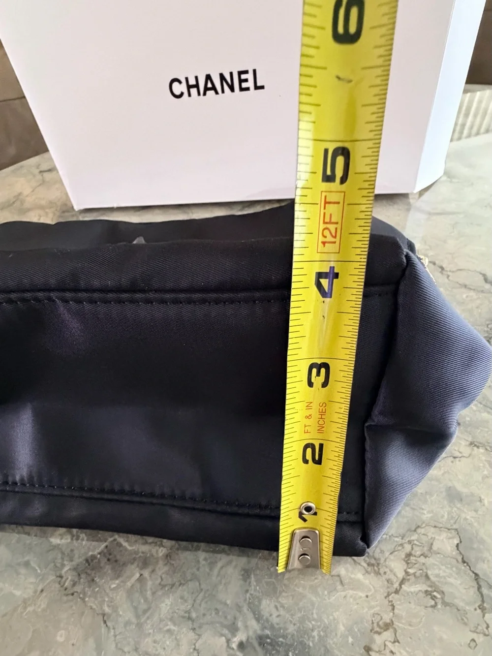 CHANEL VIP Gift Beauty Black Double Zip Travel Cosmetic Bag